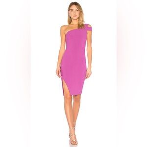 Likely One-Shoulder Fuchsia Dress
